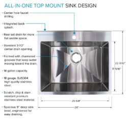 Transolid 22.1-in x 28-in 1 -Basin Matte Black Freestanding Laundry sink with Faucet