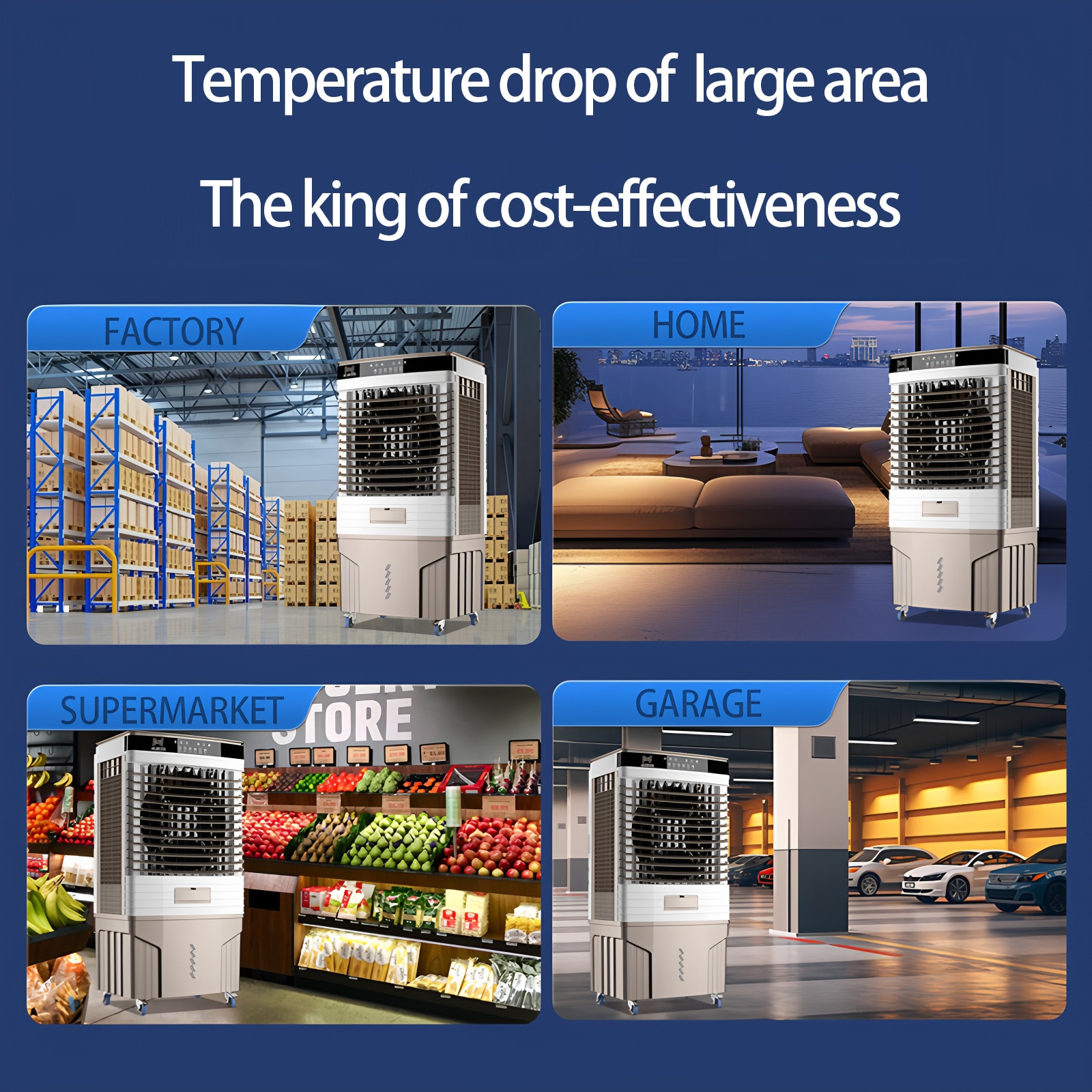EdenDirect 6500-CFM 3 -Speed Portable Evaporative Cooler for 800-sq ft