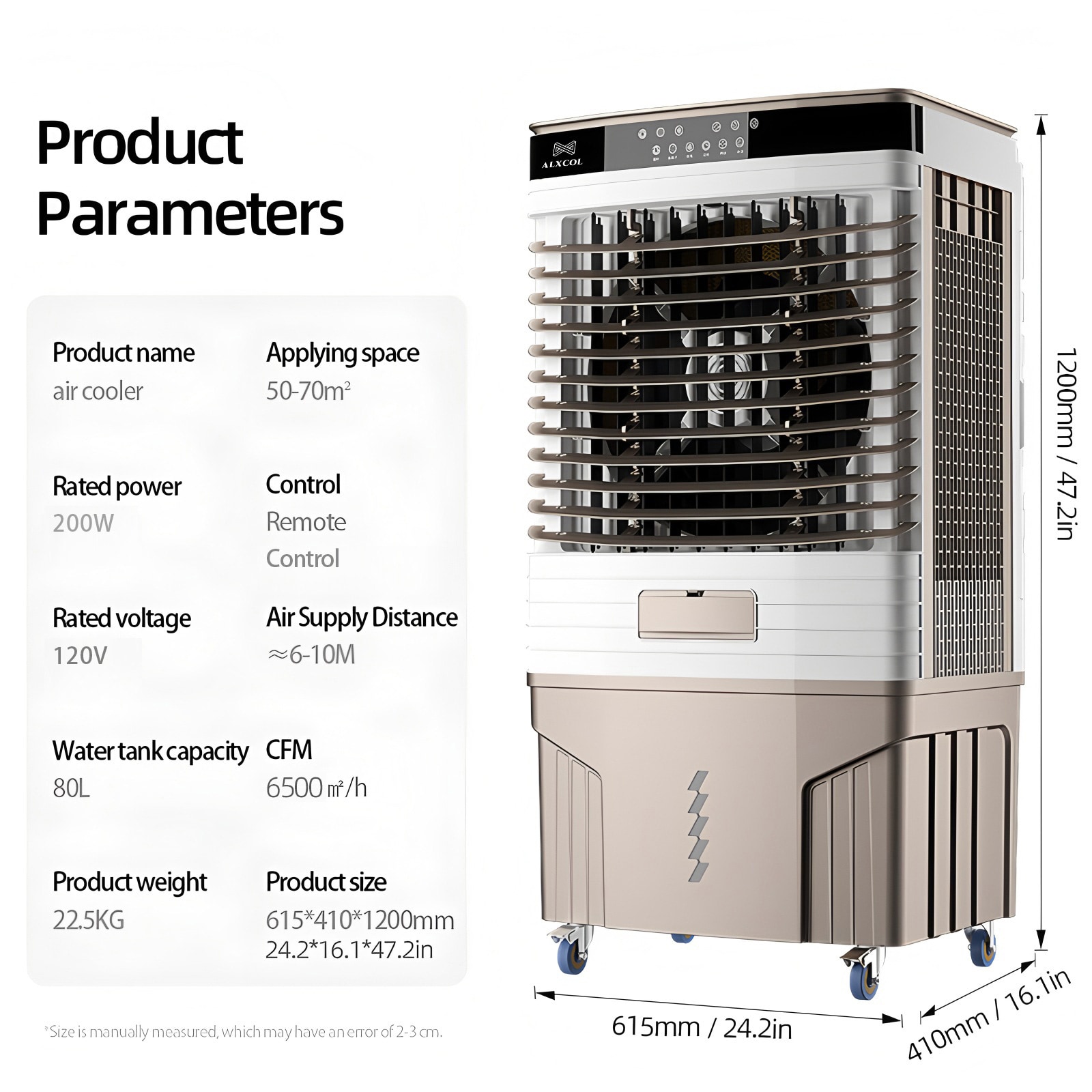 EdenDirect 6500-CFM 3 -Speed Portable Evaporative Cooler for 800-sq ft