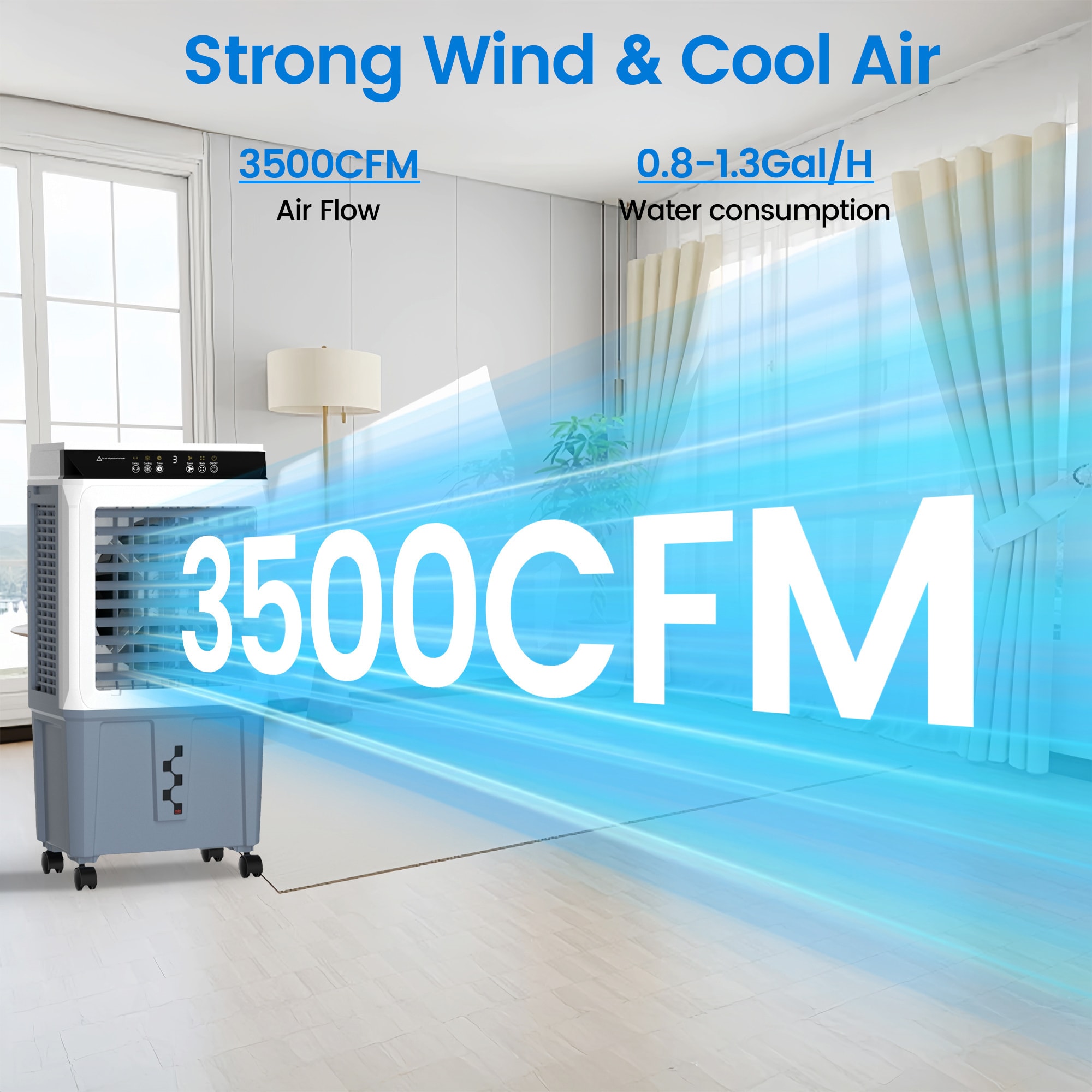 EdenDirect 3500-CFM 3 -Speed Portable Evaporative Cooler for 1000-sq ft