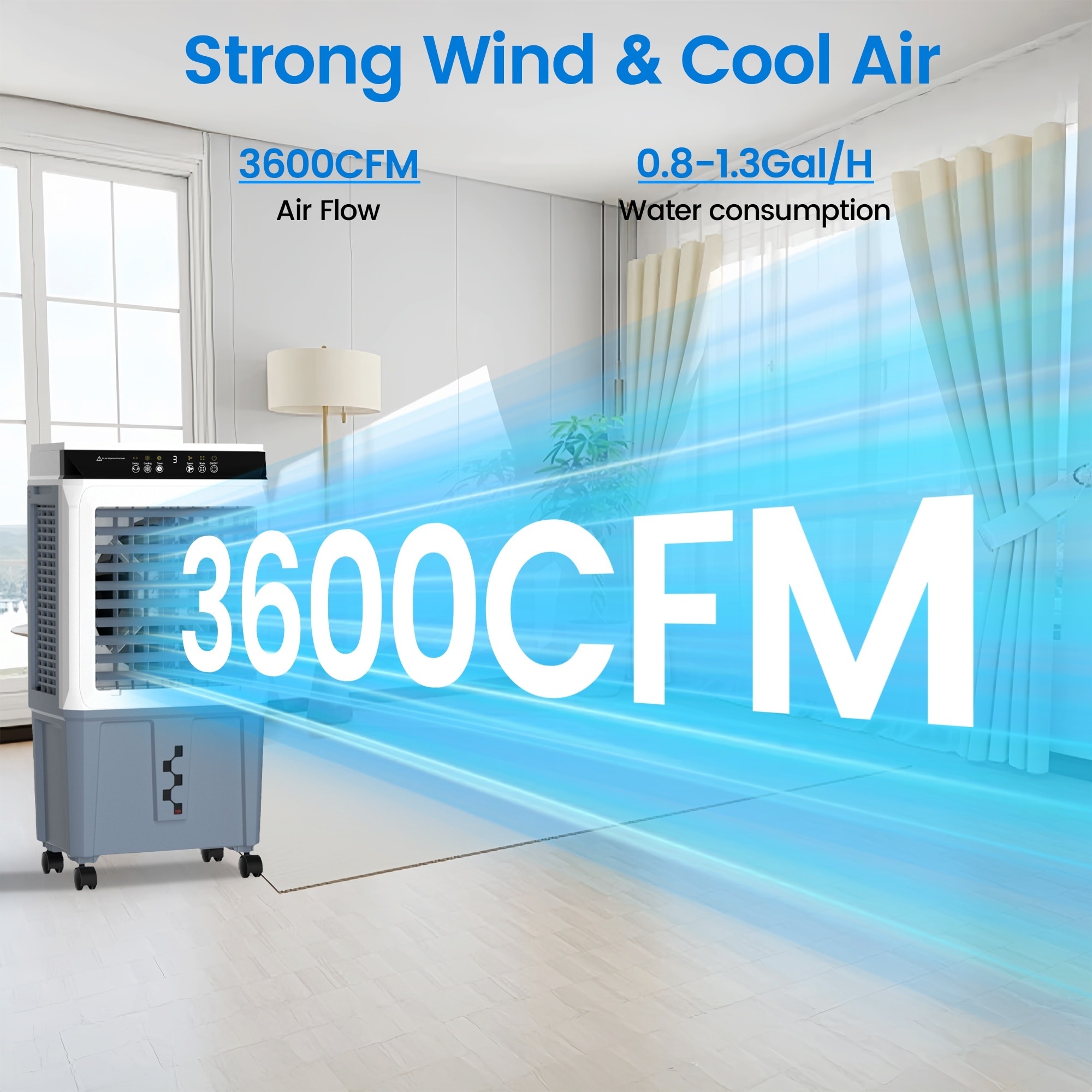 EdenDirect 3500-CFM 3 -Speed Portable Evaporative Cooler for 1000-sq ft