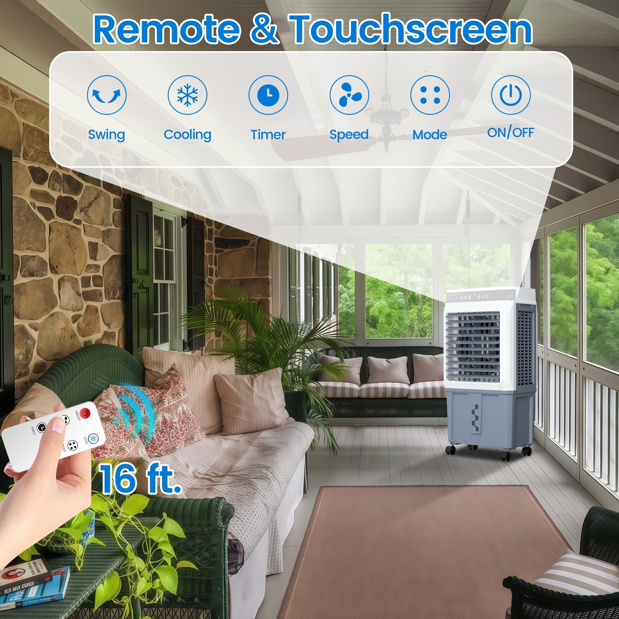 EdenDirect 3500-CFM 3 -Speed Portable Evaporative Cooler for 1000-sq ft