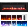 EdenDirect 50-in W Black Wall mount LED Electric Fireplace with Remote Control Included