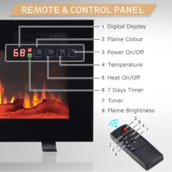 EdenDirect 50-in W Black Wall mount LED Electric Fireplace with Remote Control Included