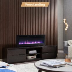 EdenDirect 50-in W Black Wall mount LED Electric Fireplace with Remote Control Included