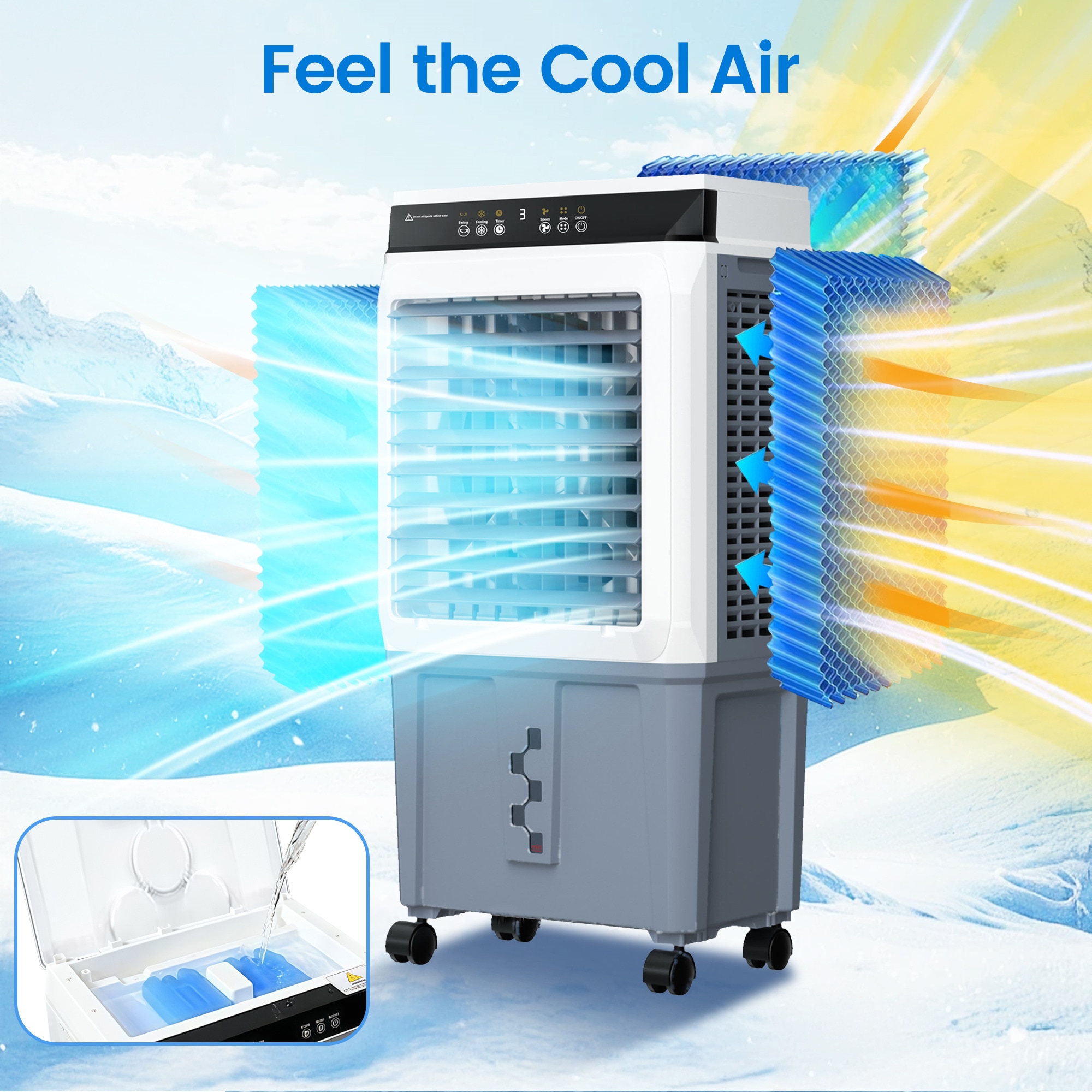 EdenDirect 3500-CFM 3 -Speed Portable Evaporative Cooler for 1000-sq ft