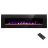 EdenDirect 60-in W Black Wall mount LED Electric Fireplace with Remote Control Included