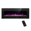 EdenDirect 50-in W Black Wall mount LED Electric Fireplace with Remote Control Included