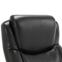 La-Z-Boy Delano Black Bonded Leather Traditional Ergonomic Adjustable Height Swivel Faux Leather Executive Chair