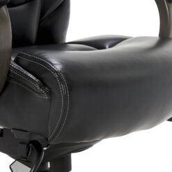 La-Z-Boy Delano Black Bonded Leather Traditional Ergonomic Adjustable Height Swivel Faux Leather Executive Chair