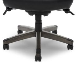 La-Z-Boy Delano Black Bonded Leather Traditional Ergonomic Adjustable Height Swivel Faux Leather Executive Chair