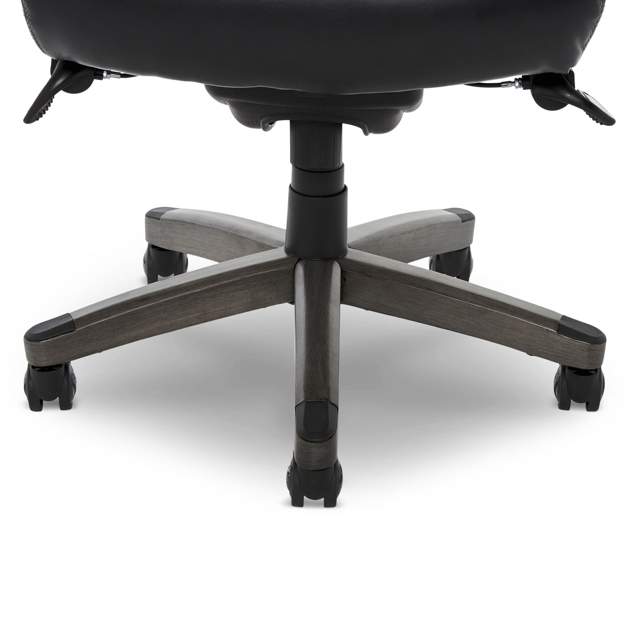 La-Z-Boy Delano Black Bonded Leather Traditional Ergonomic Adjustable Height Swivel Faux Leather Executive Chair