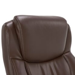 La-Z-Boy Delano Brown Bonded Leather Traditional Ergonomic Adjustable Height Swivel Faux Leather Executive Chair