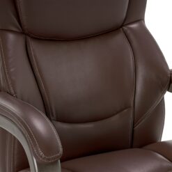 La-Z-Boy Delano Brown Bonded Leather Traditional Ergonomic Adjustable Height Swivel Faux Leather Executive Chair