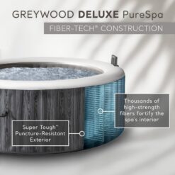 Intex 28439EP PureSpa Plus Greywood Inflatable Bubble Jet Spa 77 x 28 Inches
