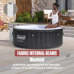 Coleman Miami 2-4 Person AirJet Inflatable Hot Tub with Cover Black 71 Inchesx26 Inches