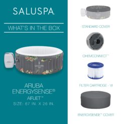Bestway SaluSpa Aruba AirJet Inflatable Hot Tub with EnergySense Cover