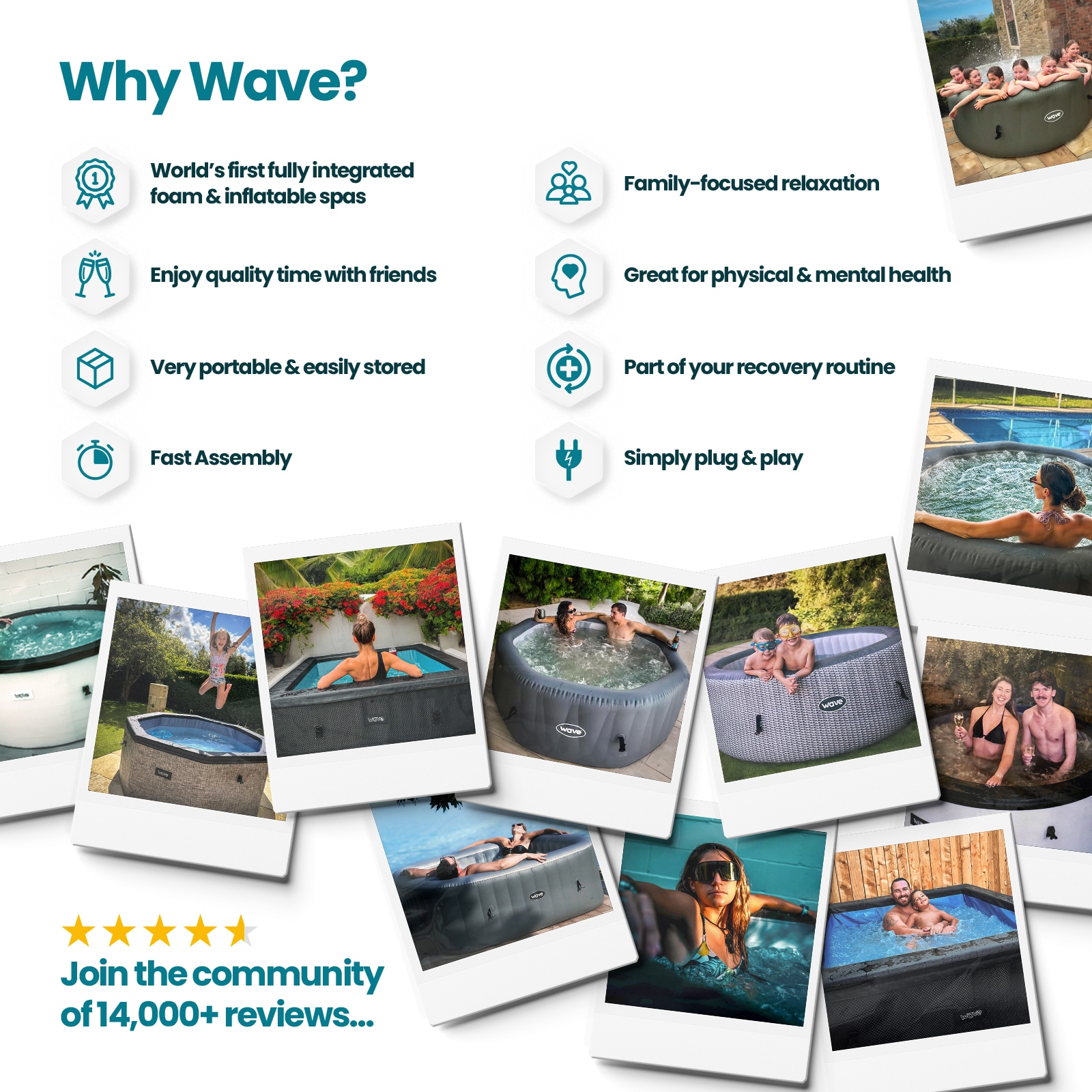 Wave 130 Jet 6 -Person Inflatable Hot Tub (Cover Included)