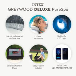 Intex PureSpa 140 Jet 4 -Person Inflatable Round Hot Tub (Cover Included)