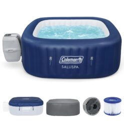 Coleman Atlantis AirJet Square Inflatable Hot Tub with EnergySense Cover
