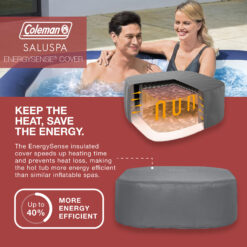 Coleman Atlantis AirJet Square Inflatable Hot Tub with EnergySense Cover