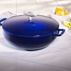 STAUB Cast Iron 5-qt Bouillabaisse Pot - Dark Blue