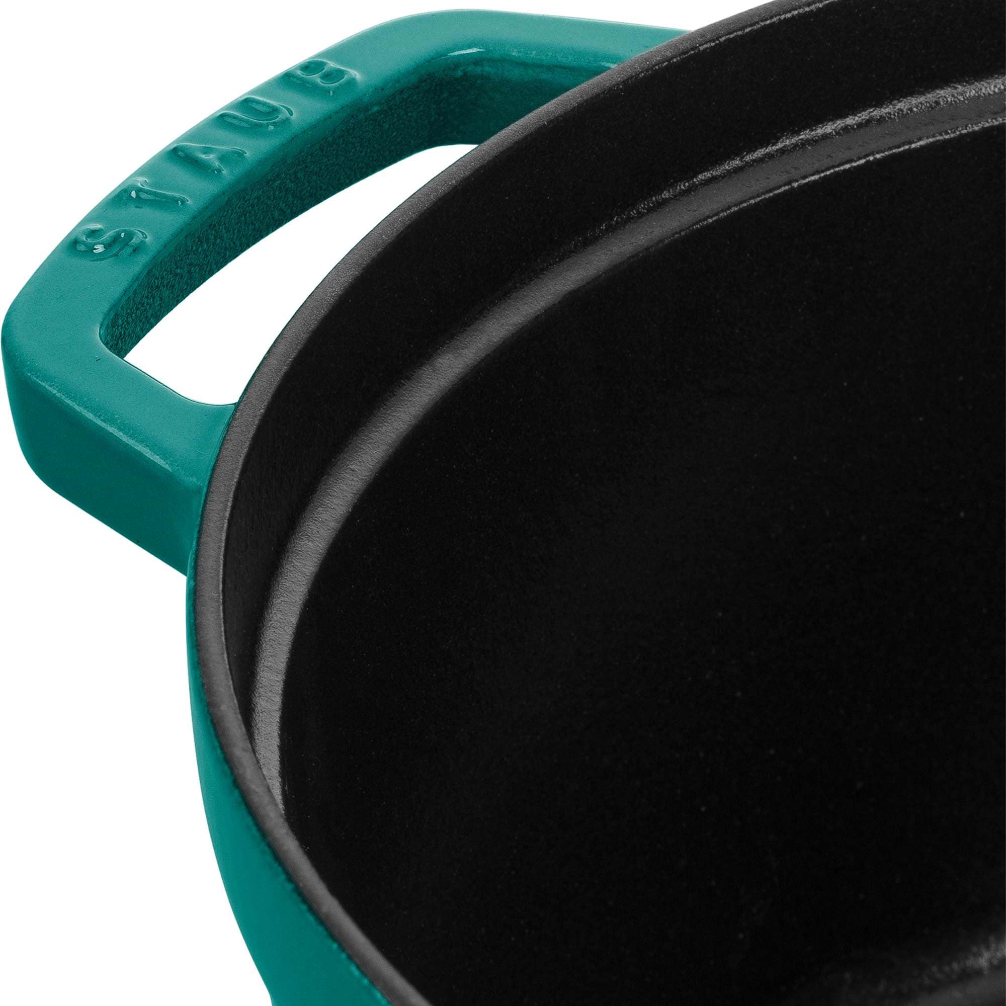 STAUB Cast Iron 7-qt Round Cocotte - Turquoise