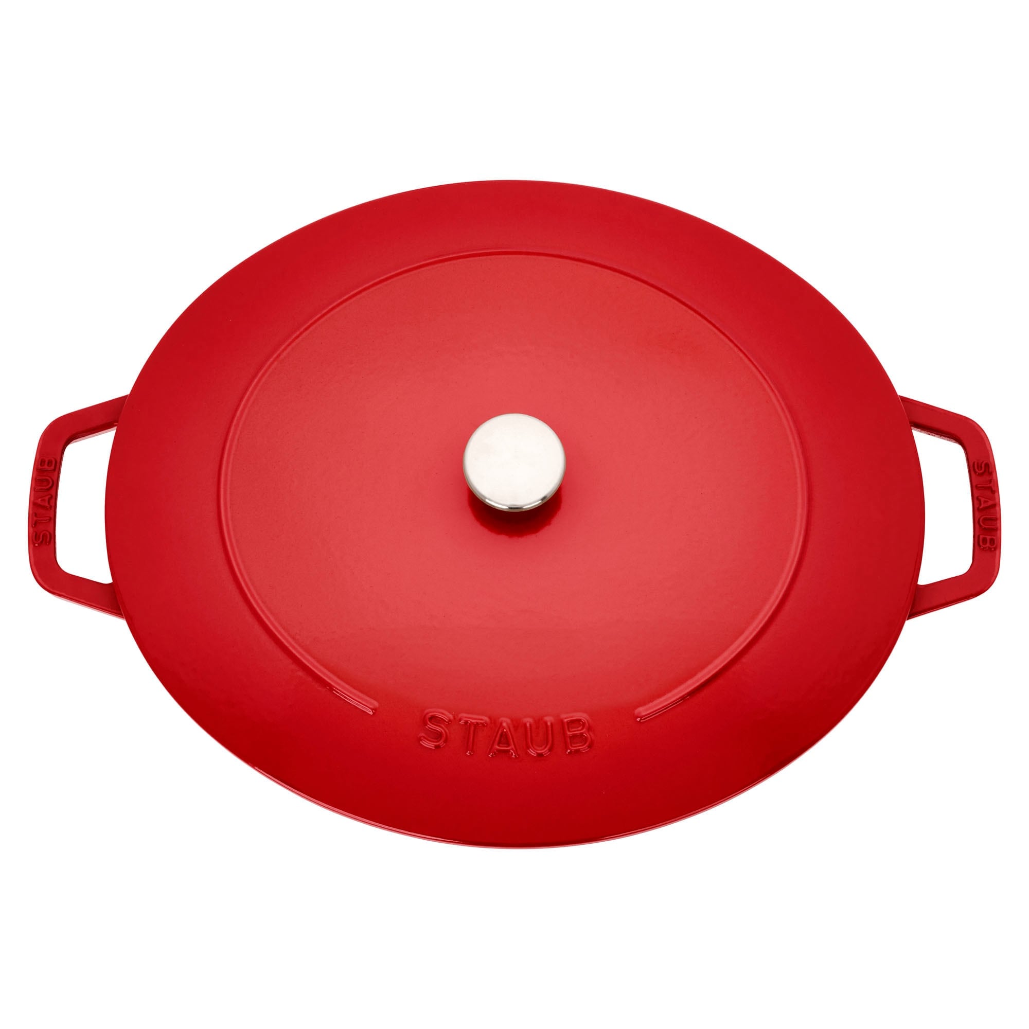 STAUB Cast Iron 6.25-qt Shallow Oval Dutch Oven - Cherry
