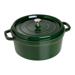 STAUB Cast Iron 7-qt Round Cocotte - Basil