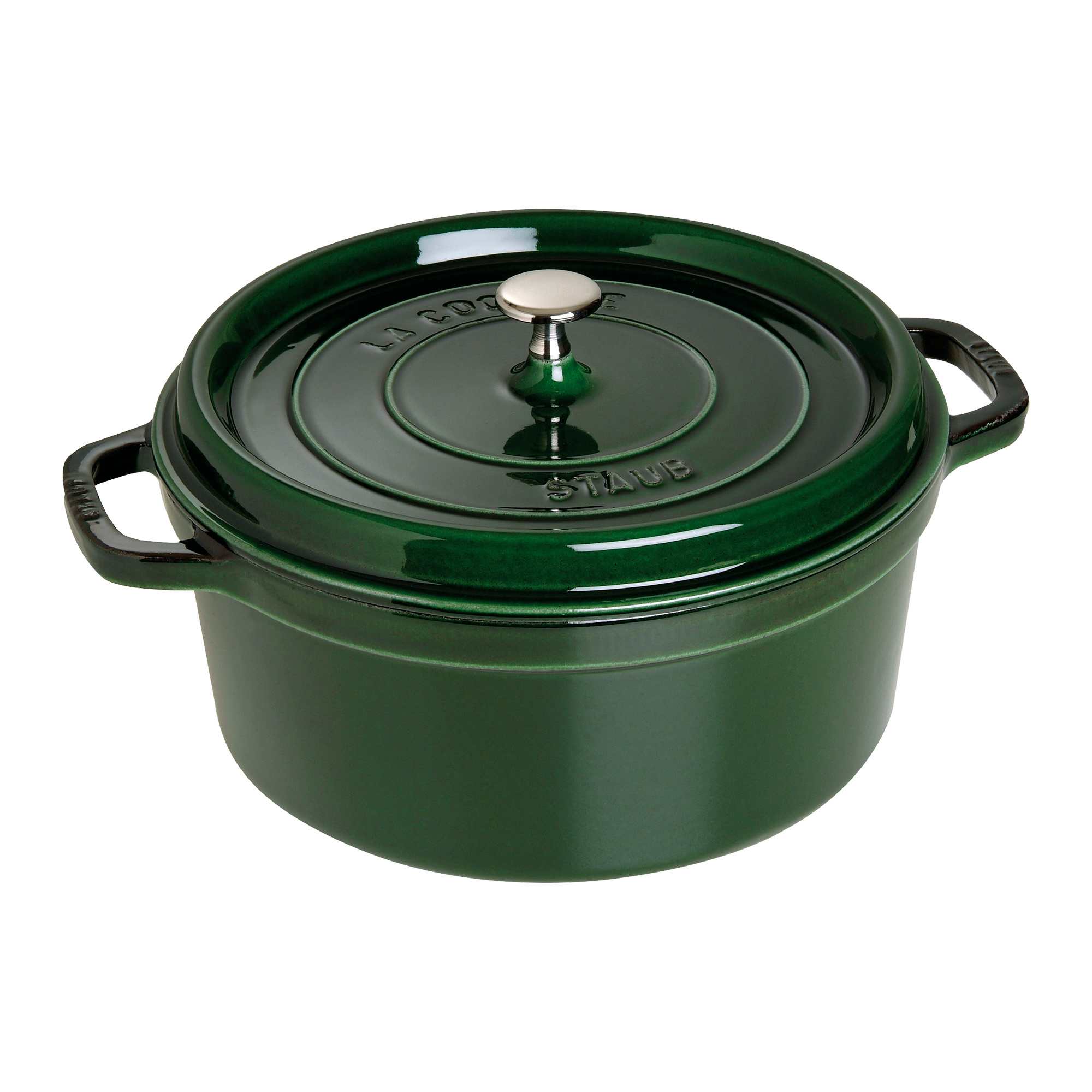 STAUB Cast Iron 7-qt Round Cocotte - Basil