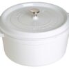 STAUB Cast Iron Round Cocotte Dutch Oven 7-quart serves 7-8 Made in France White