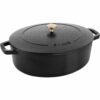 STAUB Cast Iron 6.25-qt Shallow Oval Dutch Oven - Black