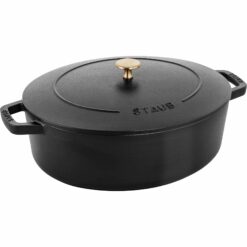 STAUB Cast Iron 6.25-qt Shallow Oval Dutch Oven - Black