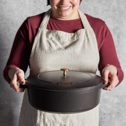 STAUB Cast Iron 6.25-qt Shallow Oval Dutch Oven - Black