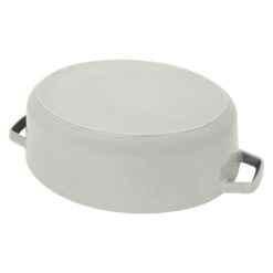 STAUB Cast Iron 6.25-qt Shallow Oval Dutch Oven - White Truffle