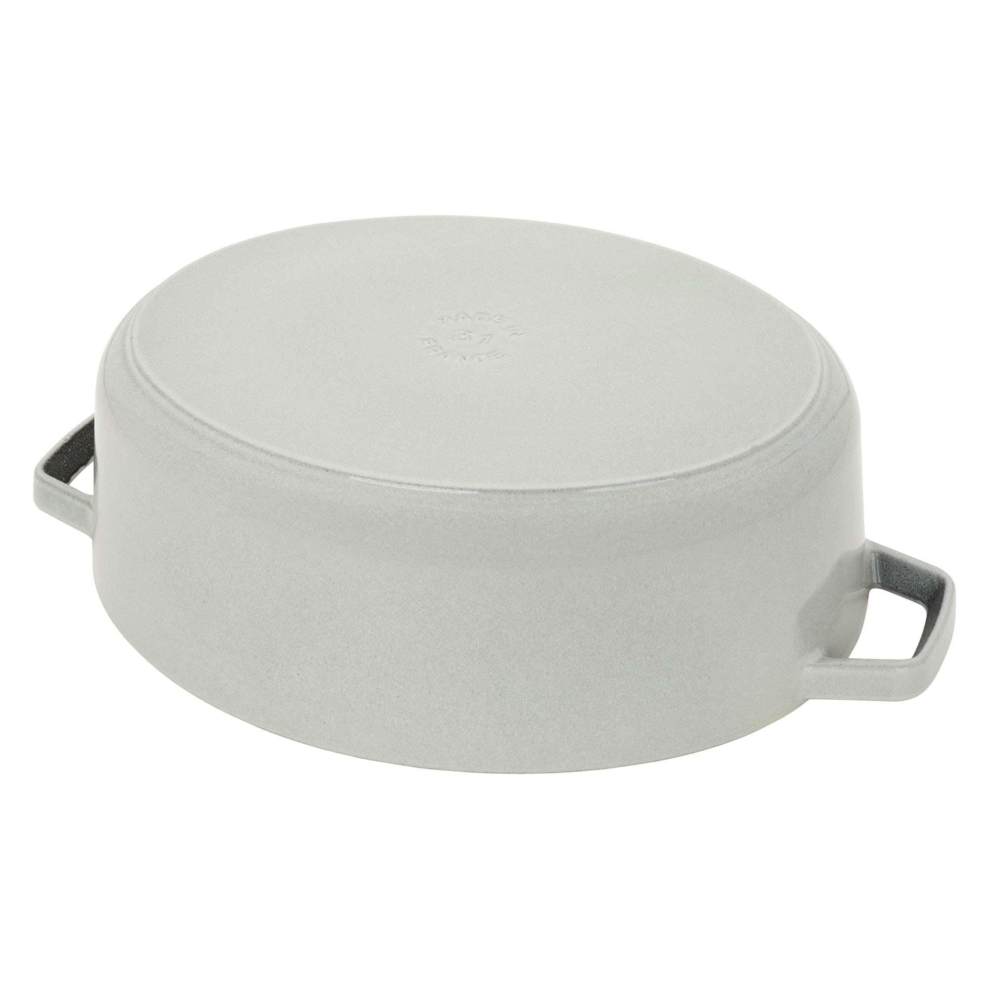 STAUB Cast Iron 6.25-qt Shallow Oval Dutch Oven - White Truffle