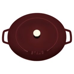 STAUB Cast Iron 6.25-qt Shallow Oval Dutch Oven - Grenadine
