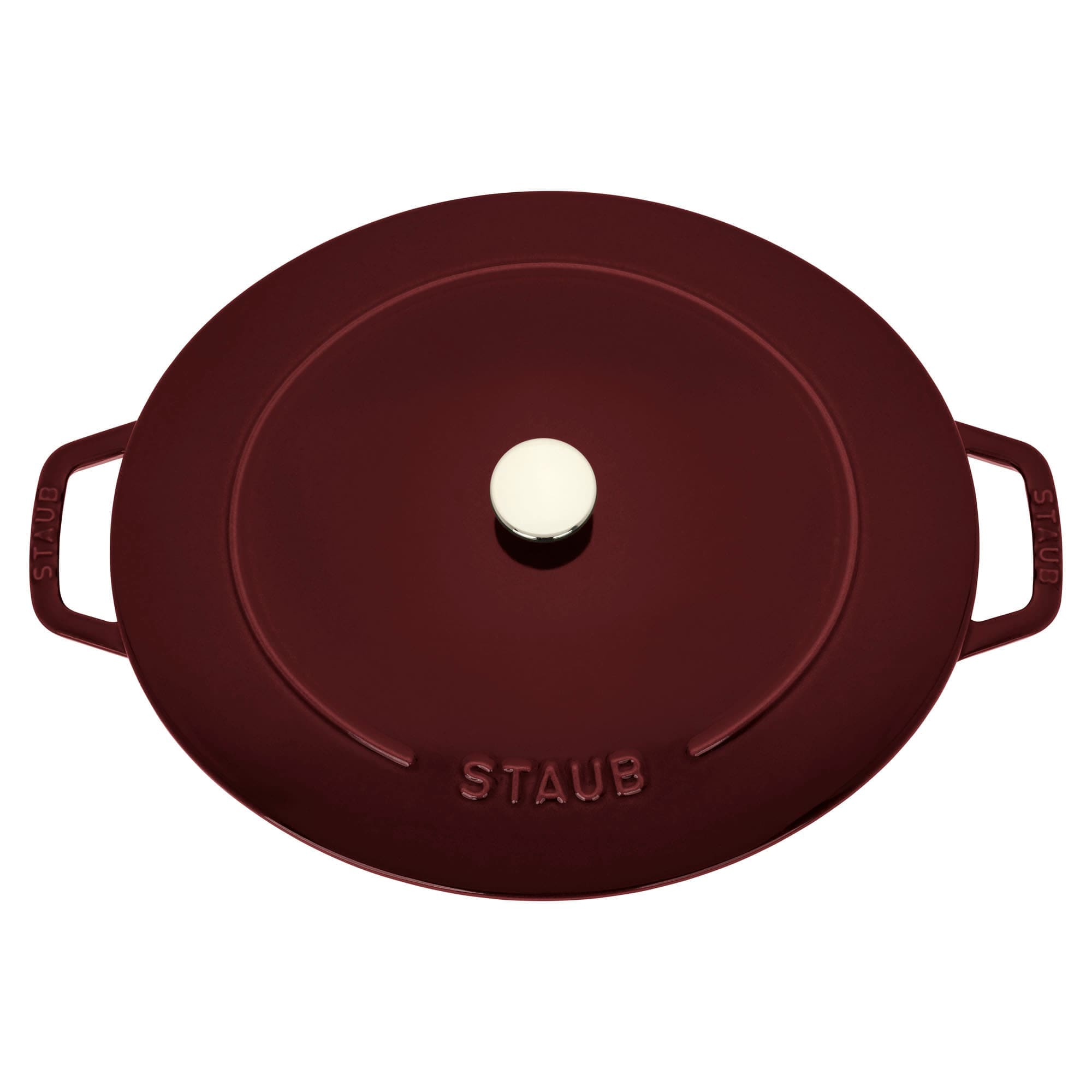 STAUB Cast Iron 6.25-qt Shallow Oval Dutch Oven - Grenadine