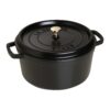 STAUB Cast Iron Round Cocotte Dutch Oven 7-quart serves 7-8 Made in France Matte Black