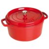 STAUB Cast Iron Round Cocotte Dutch Oven 7-quart serves 7-8 Made in France Cherry