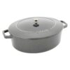 STAUB Cast Iron 6.25-qt Shallow Oval Dutch Oven - Graphite