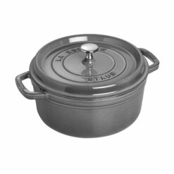 STAUB Cast Iron 4-qt Round Cocotte - Graphite Grey
