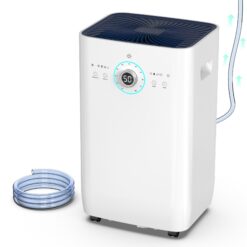 Elexnux 125 -Pint Large Room Dehumidifier For Basements , Bathrooms , Crawlspaces with Built-In Pump White
