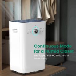 Elexnux 125 -Pint Large Room Dehumidifier For Basements , Bathrooms , Crawlspaces with Built-In Pump White