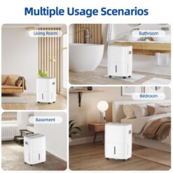 Elexnux 35 -Pint Large Room Dehumidifier For Basements , Bathrooms , Crawlspaces White