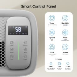 Elexnux 120 -Pint Large Room Dehumidifier For Basements , Bathrooms , Crawlspaces White
