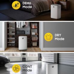 Elexnux 150 -Pint Large Room Dehumidifier For Basements , Bathrooms , Crawlspaces with Built-In Pump White