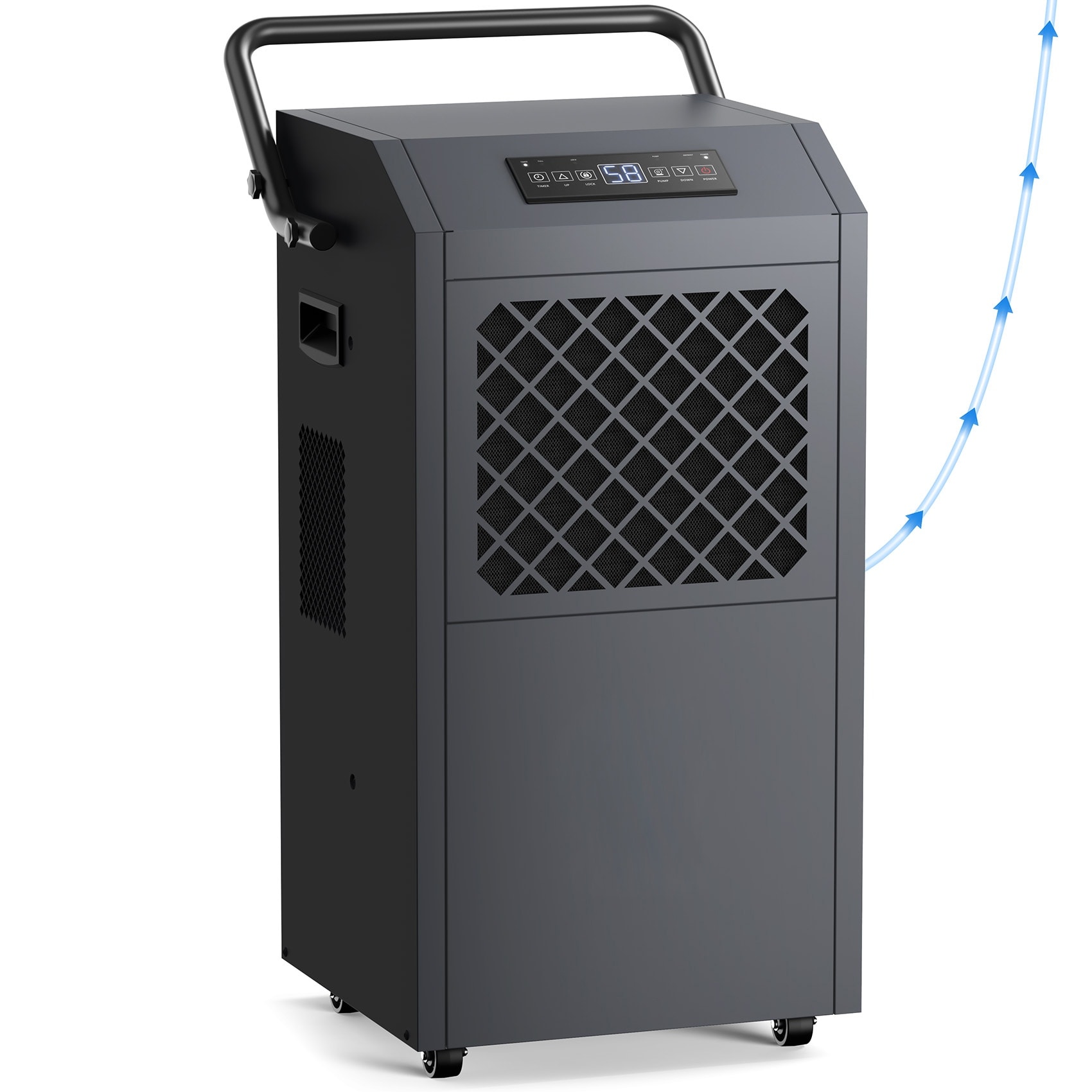 Elexnux 190 -Pint Large Room Dehumidifier For Basements , Bathrooms , Crawlspaces with Built-In Pump Black