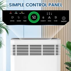 Elexnux 130 -Pint Large Room Dehumidifier For Basements , Bathrooms , Crawlspaces with Built-In Pump White