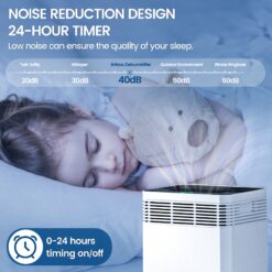 Elexnux 130 -Pint Large Room Dehumidifier For Basements , Bathrooms , Crawlspaces with Built-In Pump White